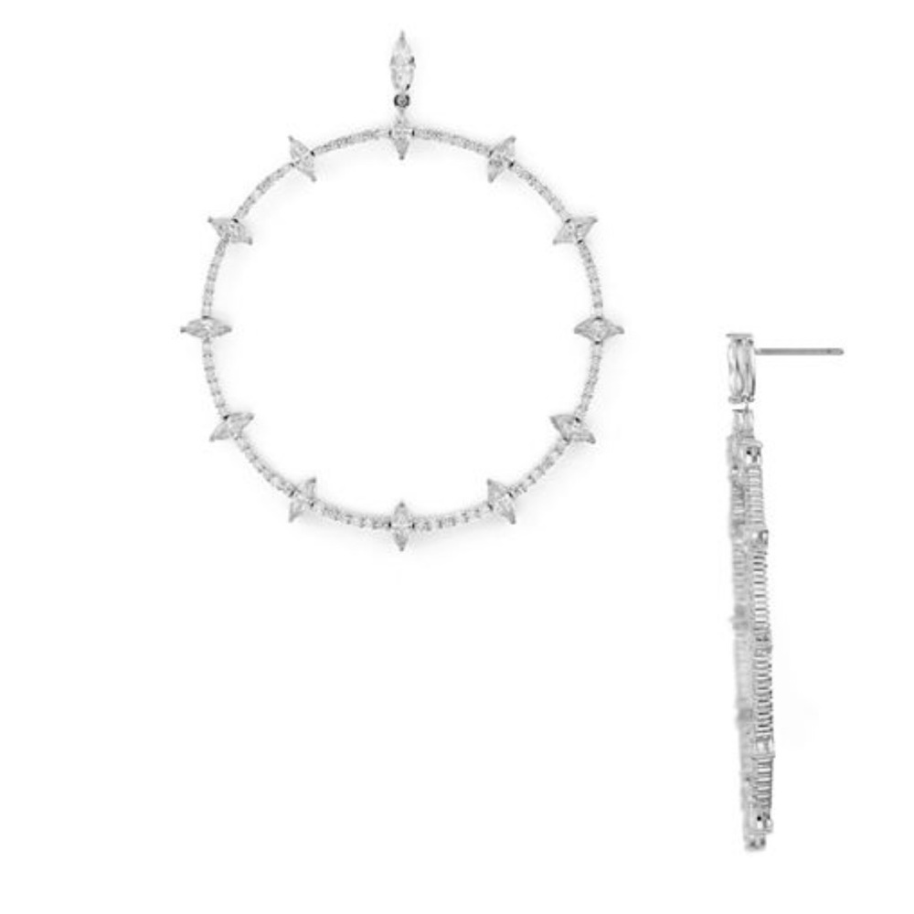 Nadri | Revel Frontal Hoop Earrings - Picture 2 of 2